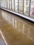 Polished concrete flooring with decorative stain